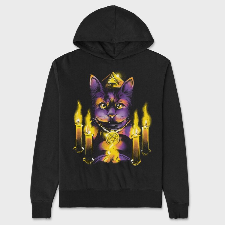 Cat Magic Candle Ritual, Hanorac Oversize Barbati (Unisex)