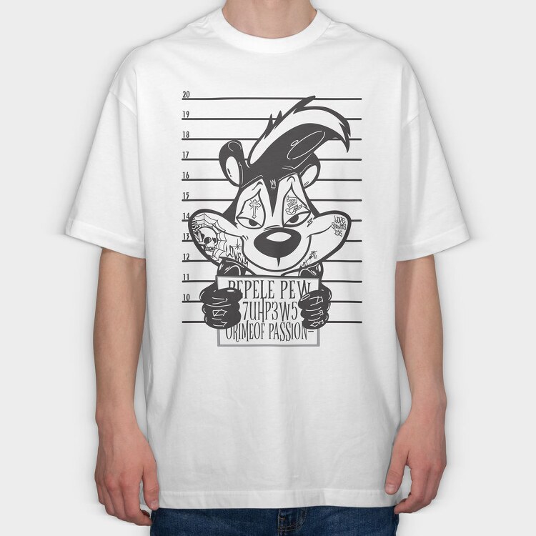 Prisoner Pep Le Pew, Tricou Oversize Barbati (Unisex)