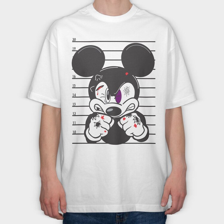 Prisoner Mickey Mouse, Tricou Oversize Barbati (Unisex)