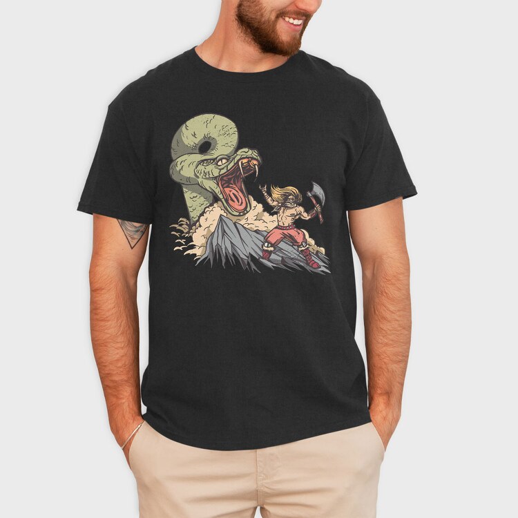 Snake vs Viking, Tricou Barbati (Unisex)