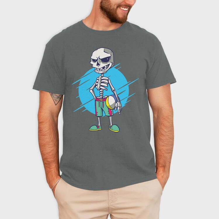 Beach Volley Skull, Tricou Barbati (Unisex)