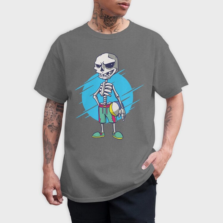 Beach Volley Skull, Tricou Barbati (Unisex)