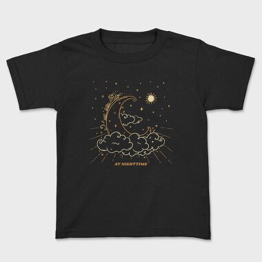 Dark Moon And Clouds Stars Sun Planets Tote, Tricou Copii