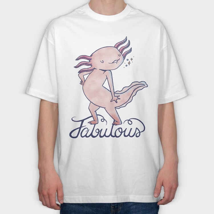 Fabulous Axolotl, Tricou Oversize Barbati (Unisex)