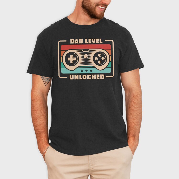 Dad Level Unlocked, Tricou Barbati (Unisex)