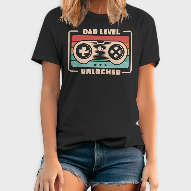 Dad Level Unlocked, Tricou Barbati (Unisex)