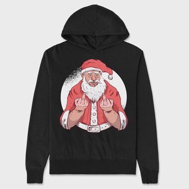 Santa Middle Finger, Hanorac Oversize Barbati (Unisex)