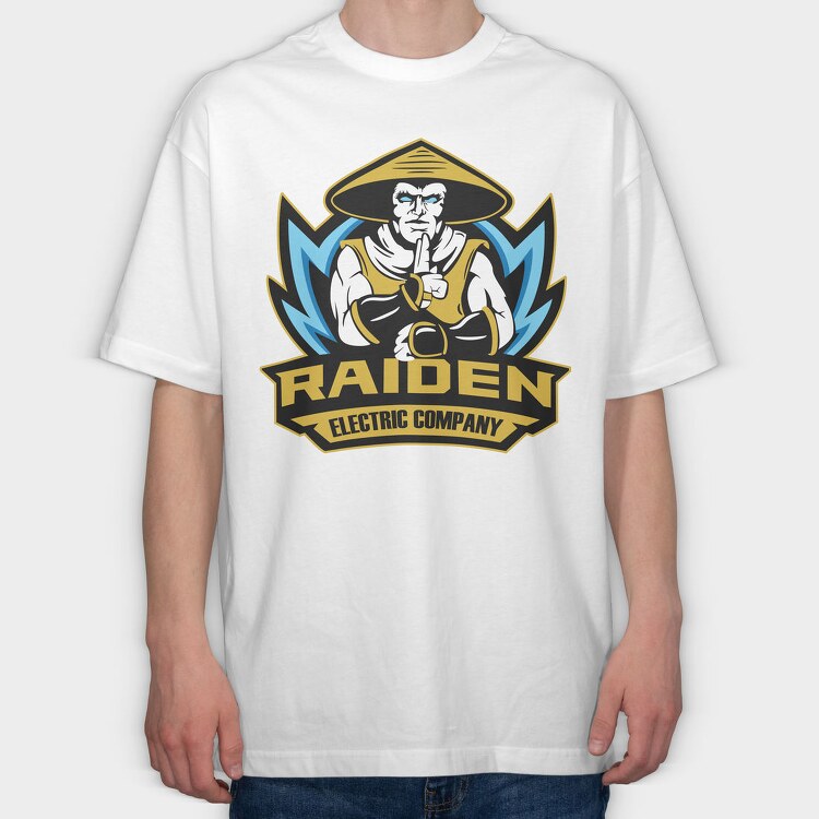 Raiden Mortal Kombat, Tricou Oversize Barbati (Unisex)