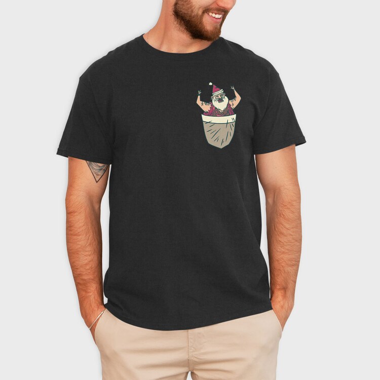 Santa Pocket, Tricou Barbati (Unisex)