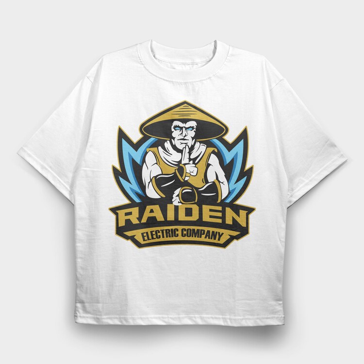 Raiden Mortal Kombat, Tricou Oversize Barbati (Unisex)