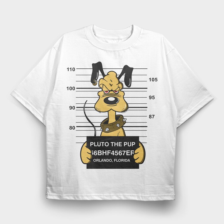 Prisoner Pluto the Pup, Tricou Oversize Barbati (Unisex)