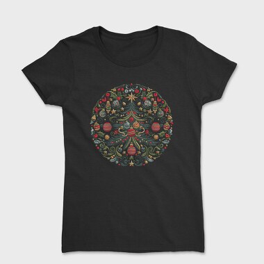 Decorative Christmas Tree Wreath, Tricou Femei