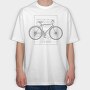 Biker Text Bicycle, Tricou Oversize Barbati (Unisex)