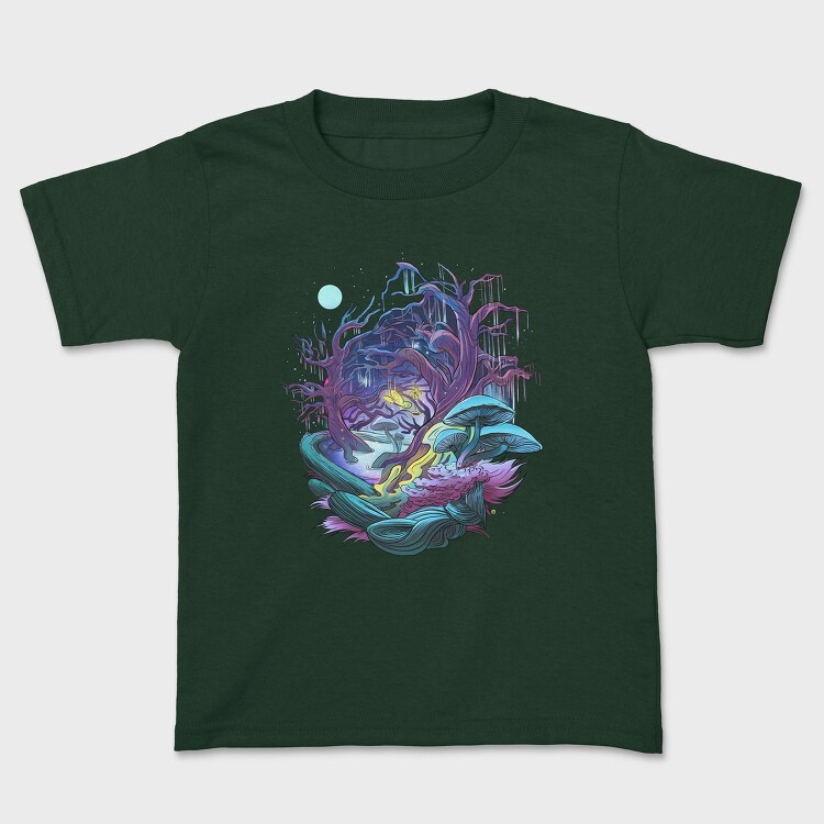 Fantasy Forest Mushroom And Trees, Tricou Copii