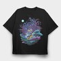 Fantasy Forest Mushroom And Trees, Tricou Oversize Barbati (Unisex)