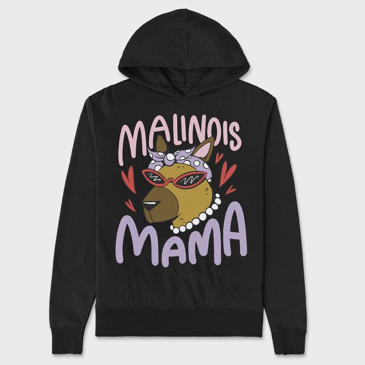 Female Dog With Sunglasses Malinois Mama, Hanorac Oversize Barbati (Unisex)