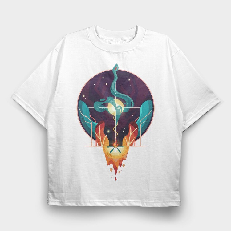 Fire And Water Concept, Tricou Oversize Barbati (Unisex)