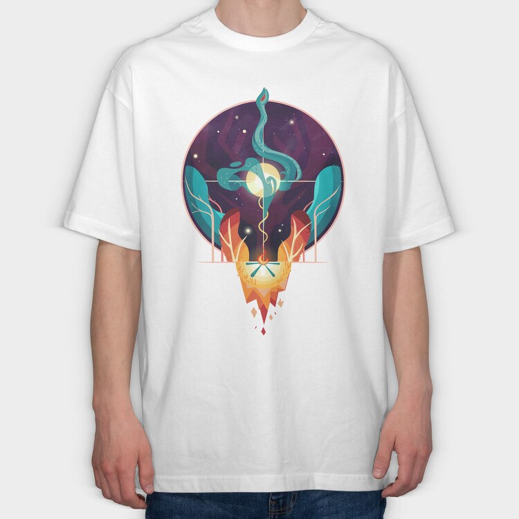 Fire And Water Concept, Tricou Oversize Barbati (Unisex)