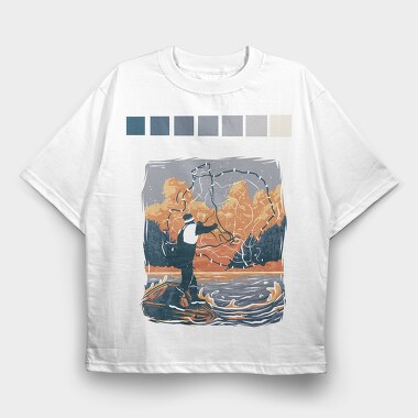 Fisherman Fish Net, Tricou Oversize Barbati (Unisex)