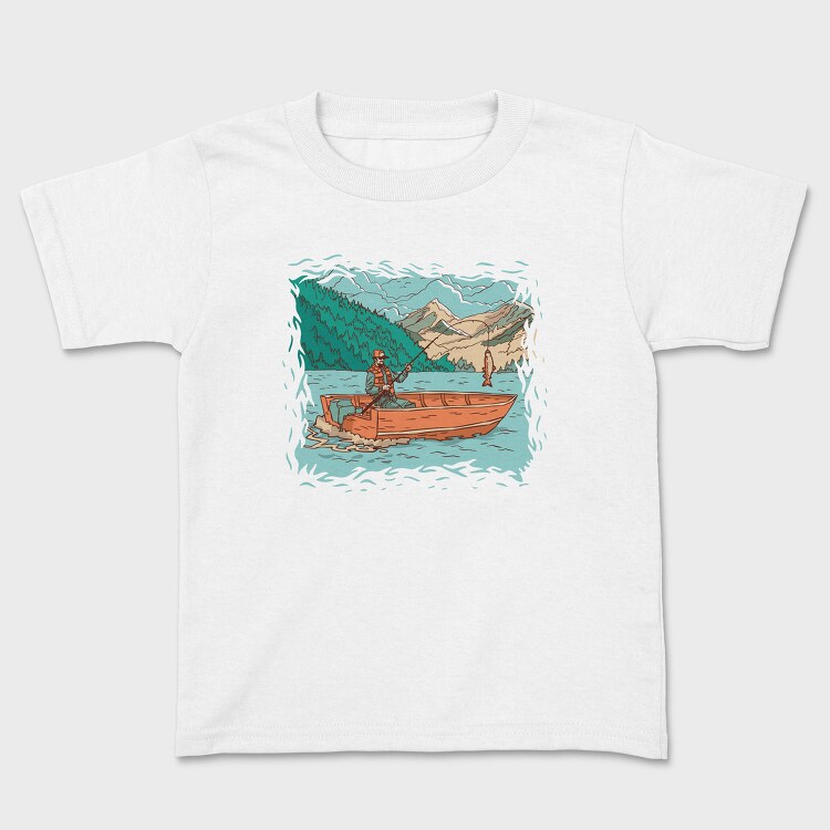 Fisherman In Boat, Tricou Copii
