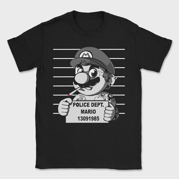 Police Dept Mario Bros, Tricou Barbati (Unisex)