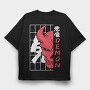 Oni Skull Flat, Tricou Oversize Barbati (Unisex)