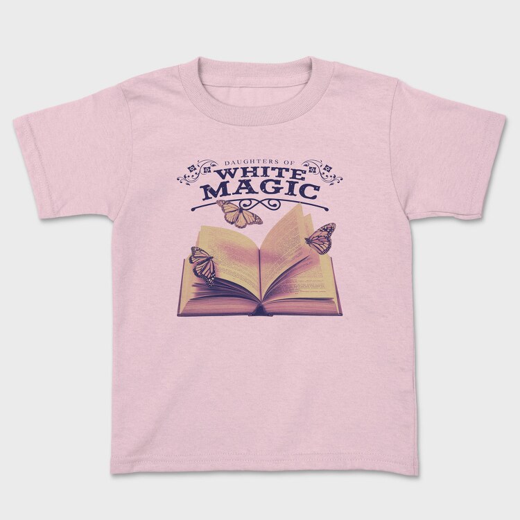 Open Book And Butterflies White Magic Tote, Tricou Copii