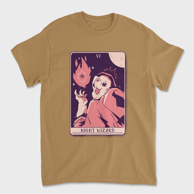 Owl Wizard Mystical Tarot Card Night Wizard 06, Tricou Barbati (Unisex)