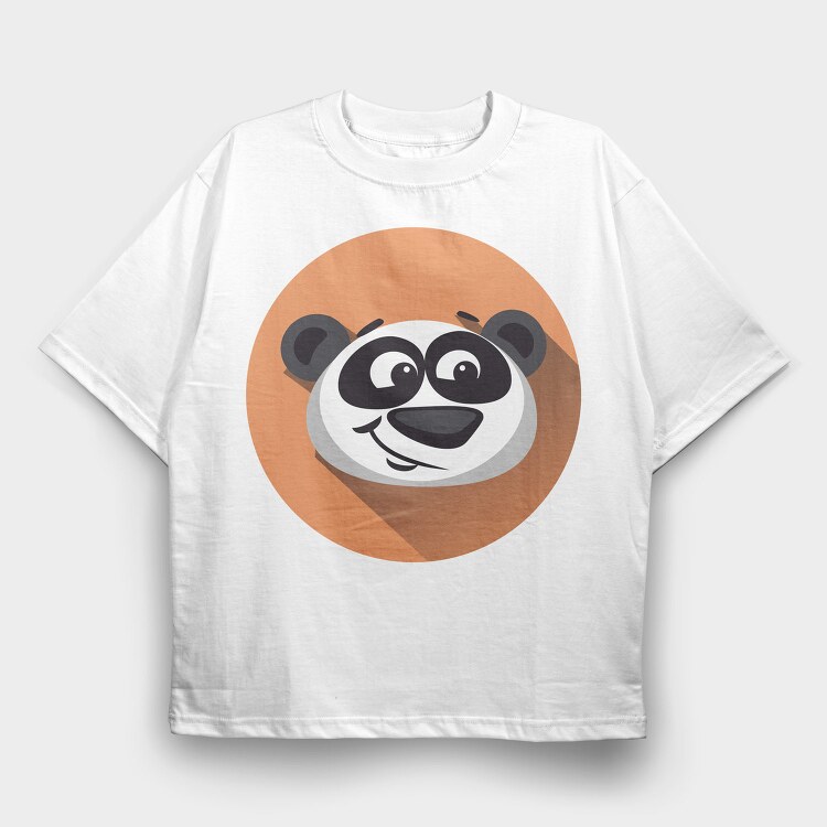 Panda Smile Icon, Tricou Oversize Barbati (Unisex)