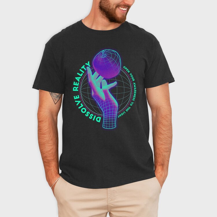 Wireframe Dissolve Reality Hand, Tricou Barbati (Unisex)