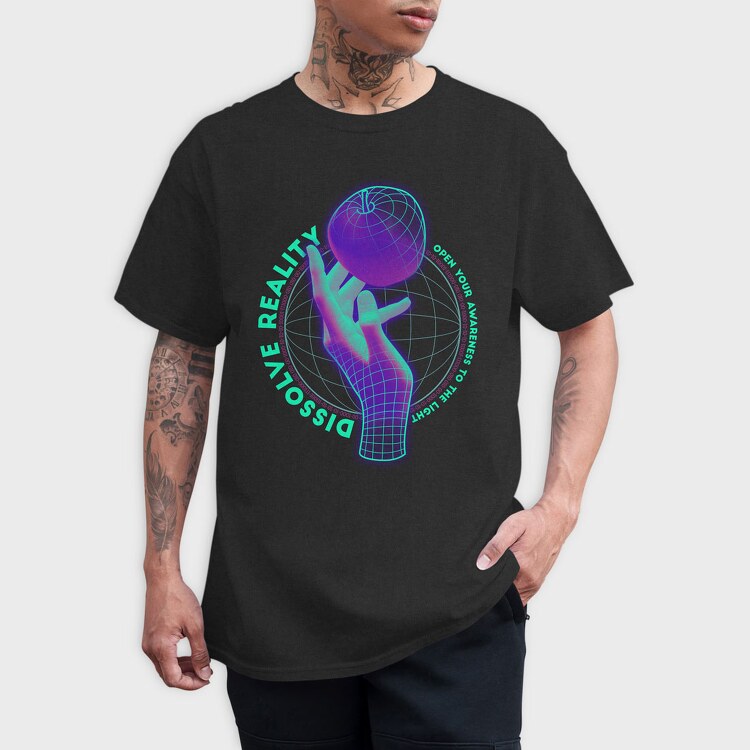 Wireframe Dissolve Reality Hand, Tricou Barbati (Unisex)