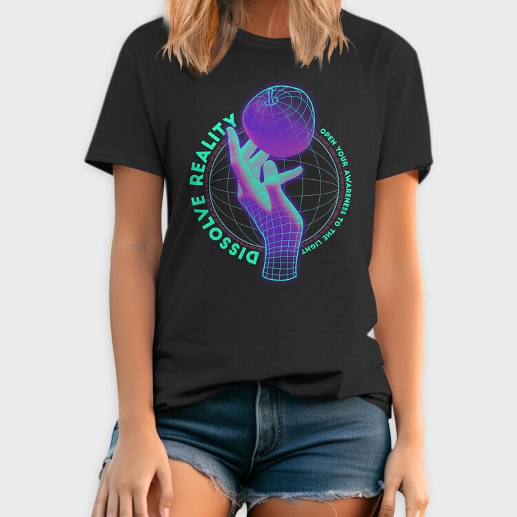 Wireframe Dissolve Reality Hand, Tricou Barbati (Unisex)