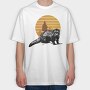 Otter In Sunset, Tricou Oversize Barbati (Unisex)