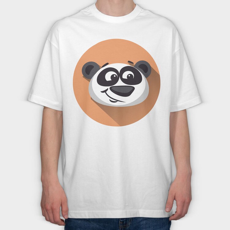 Panda Smile Icon, Tricou Oversize Barbati (Unisex)