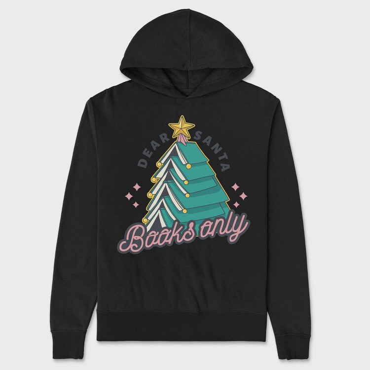 Funny Christmas Books Tree, Hanorac Oversize Barbati (Unisex)