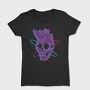 Distorted Punk Sull Cyan Magenta Skull, Tricou Femei