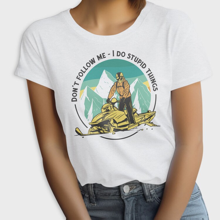 Snowmobiler Retro Sunset, Tricou Femei