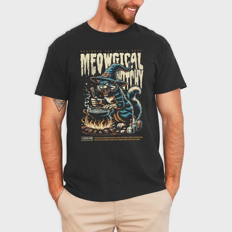 Witch Cat 2, Tricou Barbati (Unisex)