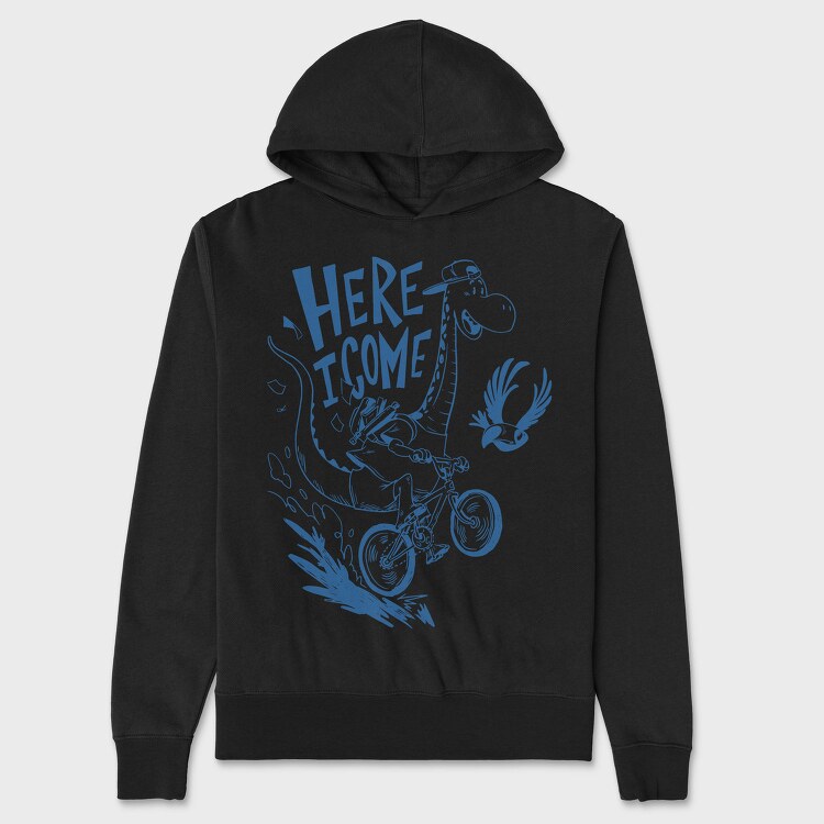 Funny Giraffe Riding Bicycle Back To Shcool, Hanorac Oversize Barbati (Unisex)