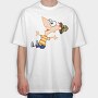 Phineas and Ferb 25, Tricou Oversize Barbati (Unisex)