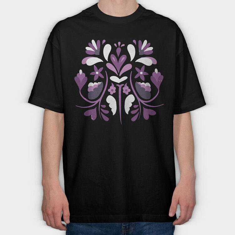 Floral 05, Tricou Oversize Barbati (Unisex)