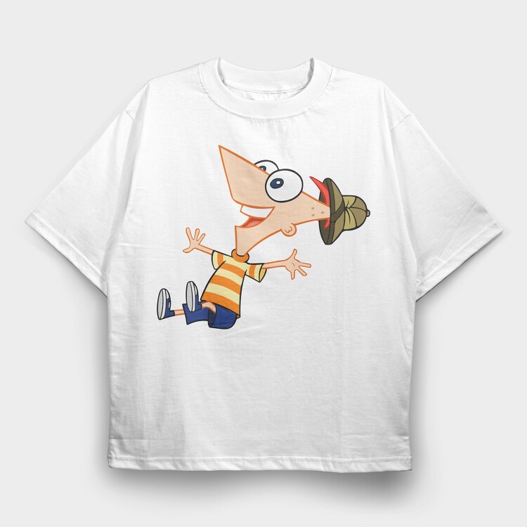Phineas and Ferb 25, Tricou Oversize Barbati (Unisex)