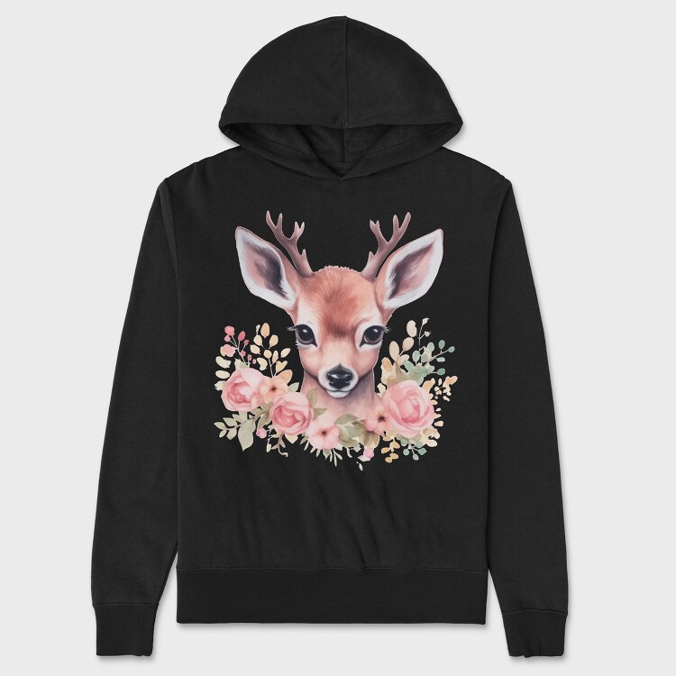 Florla Deer Throw Pillow, Hanorac Oversize Barbati (Unisex)