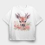 Florla Deer Throw Pillow, Tricou Oversize Barbati (Unisex)