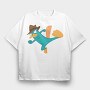 Phineas and Ferb 17, Tricou Oversize Barbati (Unisex)