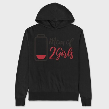 Girl Mom Battery Funny Momo Of Two Girls, Hanorac Oversize Barbati (Unisex)