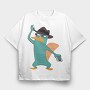 Phineas and Ferb 15, Tricou Oversize Barbati (Unisex)