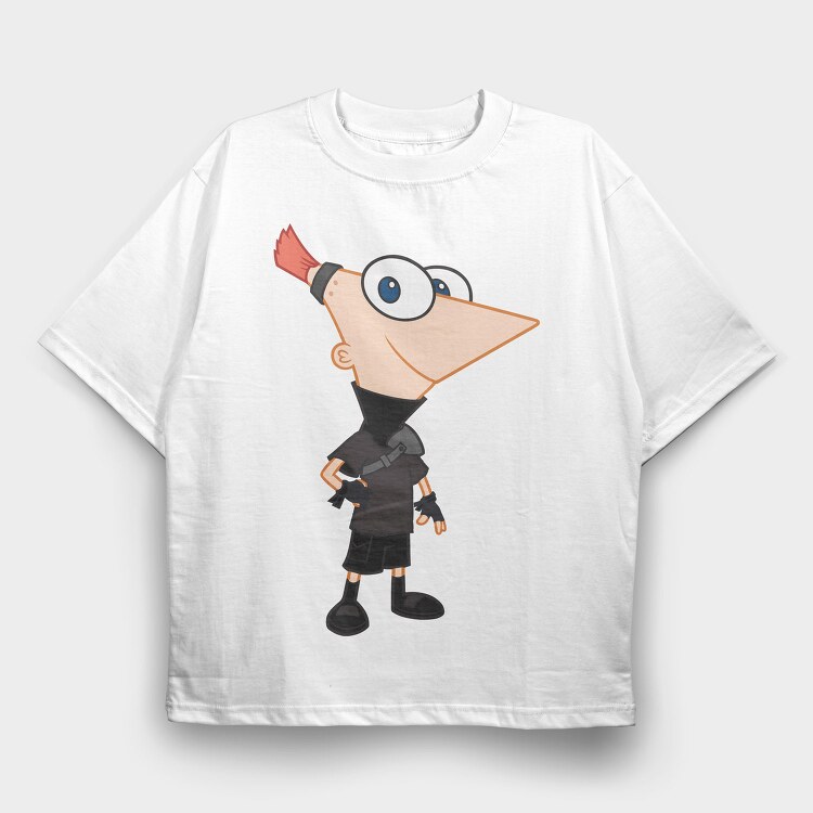 Phineas and Ferb 12, Tricou Oversize Barbati (Unisex)