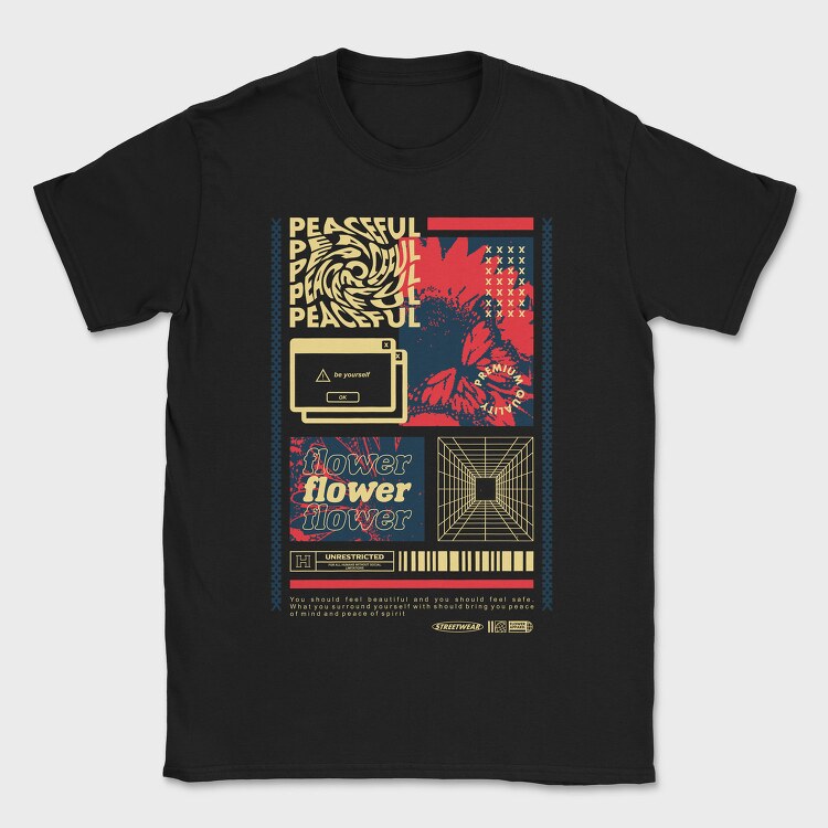Peaceful 2, Tricou Barbati (Unisex)