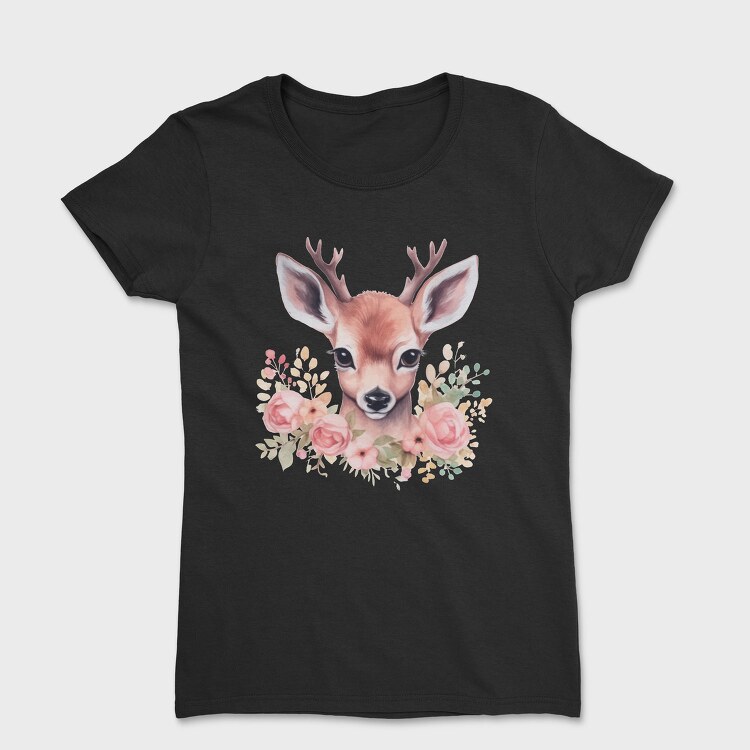 Florla Deer Throw Pillow, Tricou Femei